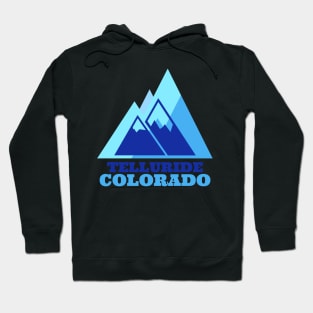 Telluride Colorado Mountain Traveler in Blue Hoodie